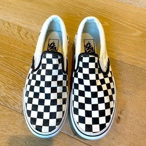 Vans, classic slip ons with platform sole, women’s size 7